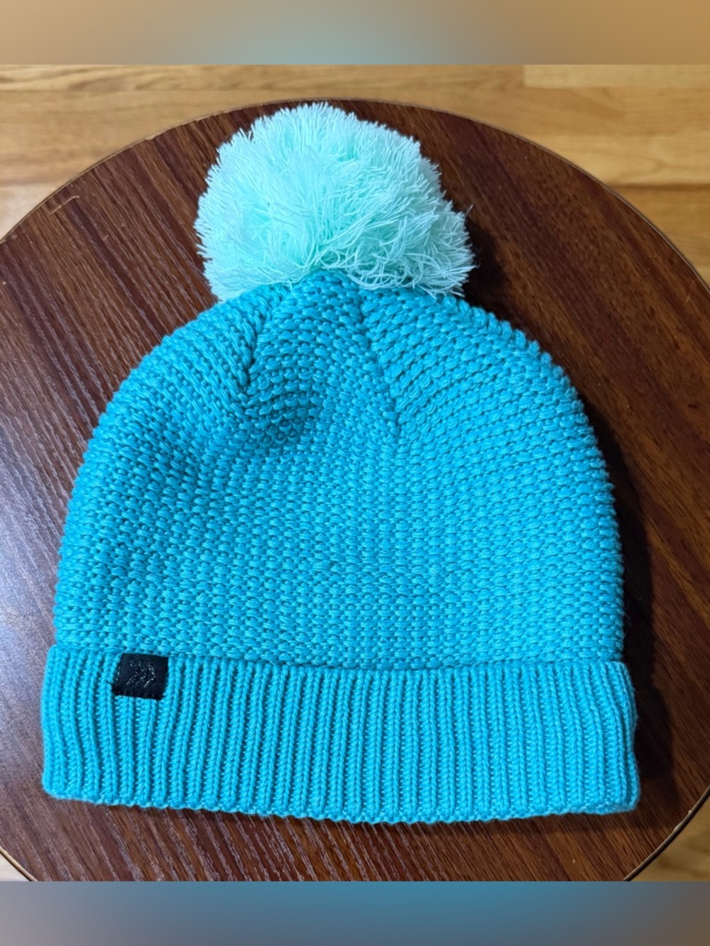 All in Motion Turquoise & Mint Green Pom Beanie With Fleece Lining OSFM